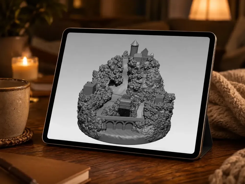 Rudens bumbas 3D modeļa detaļas – Turaidas pils un ainavas elementi